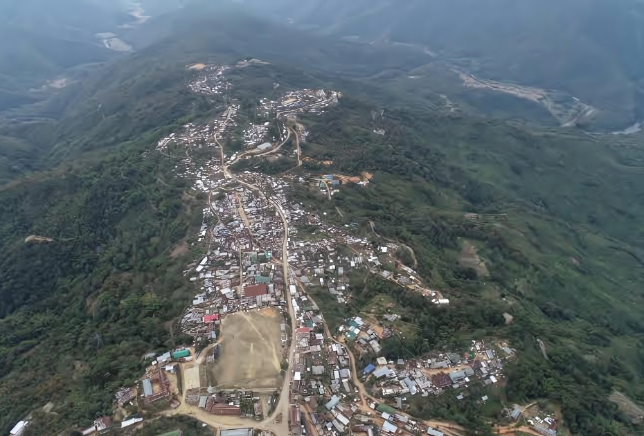 Aerial View of Meluri Town