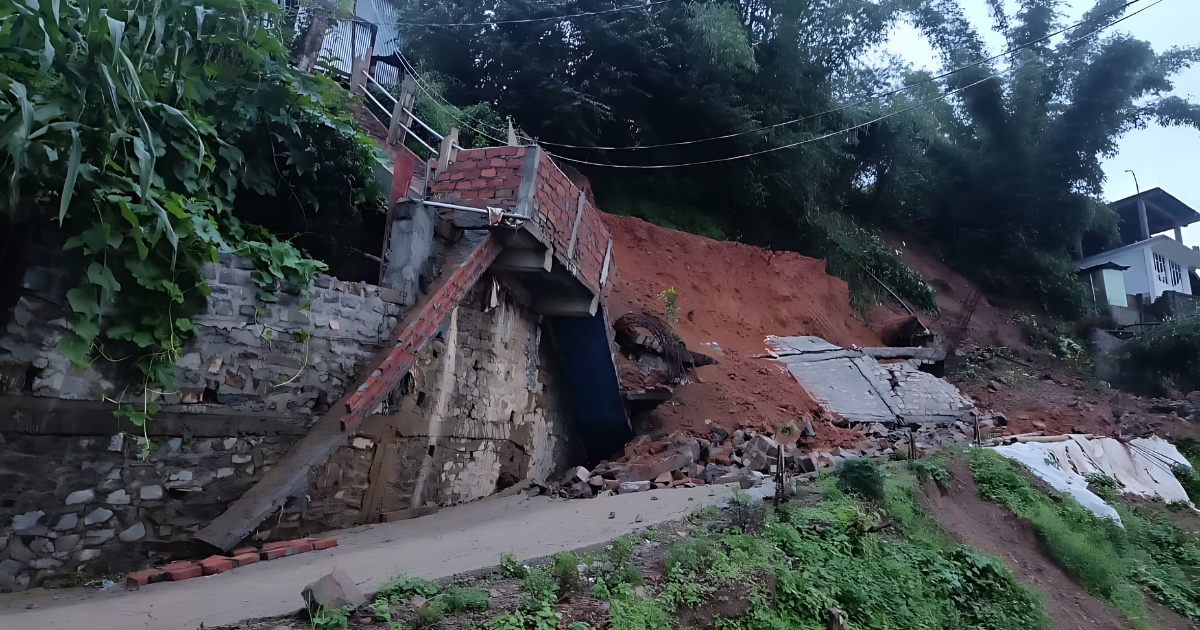 Massive soil erosion wreaks havoc in Zunheboto's Alahuto Colony